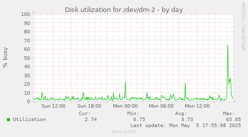 Disk utilization for /dev/dm-2