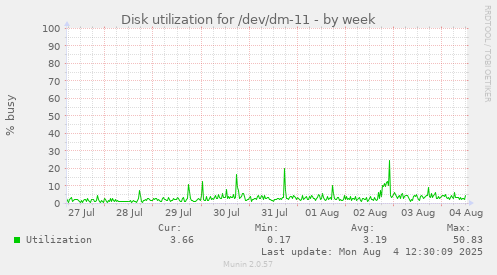 Disk utilization for /dev/dm-11