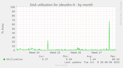 Disk utilization for /dev/dm-9
