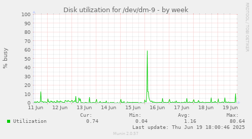 Disk utilization for /dev/dm-9